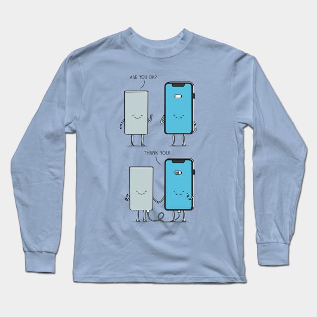 Phone Long Sleeve T-Shirt by milkyprint